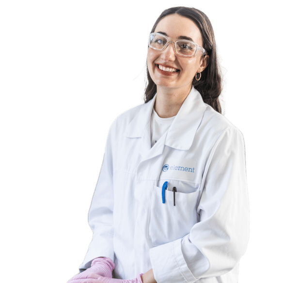 Element life sciences testing expert in lab