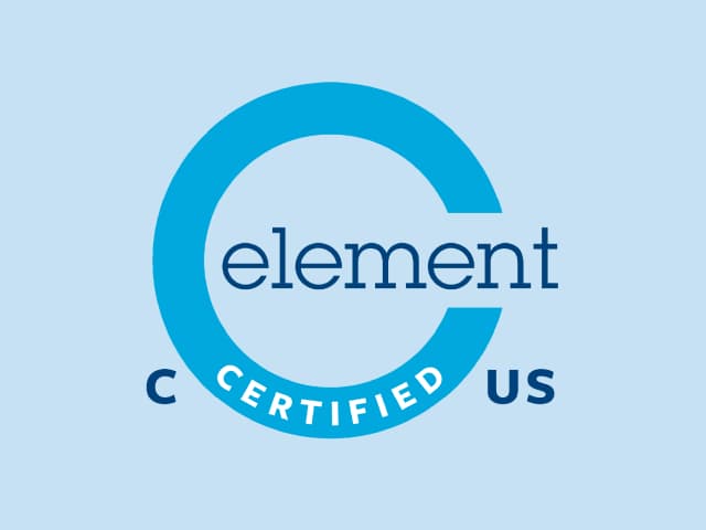 Element NRTL mark light blue background