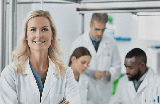 Team in lab coats
