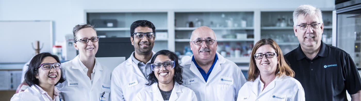 Element team in testing lab