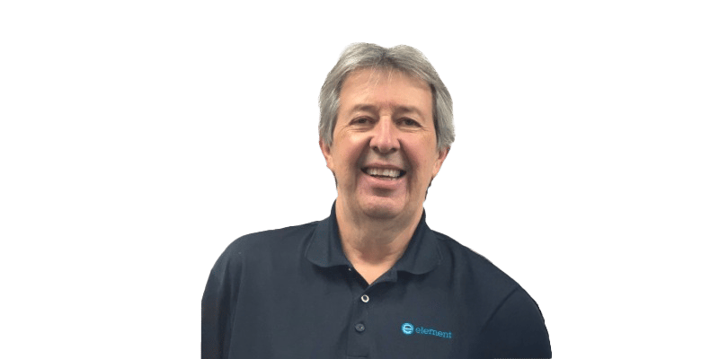 Portrait of Clayton Forbes, Technical Director of Product Qualification at Element Boxborough