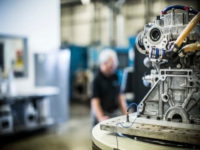 image of engine undergoing vibration testing procedure