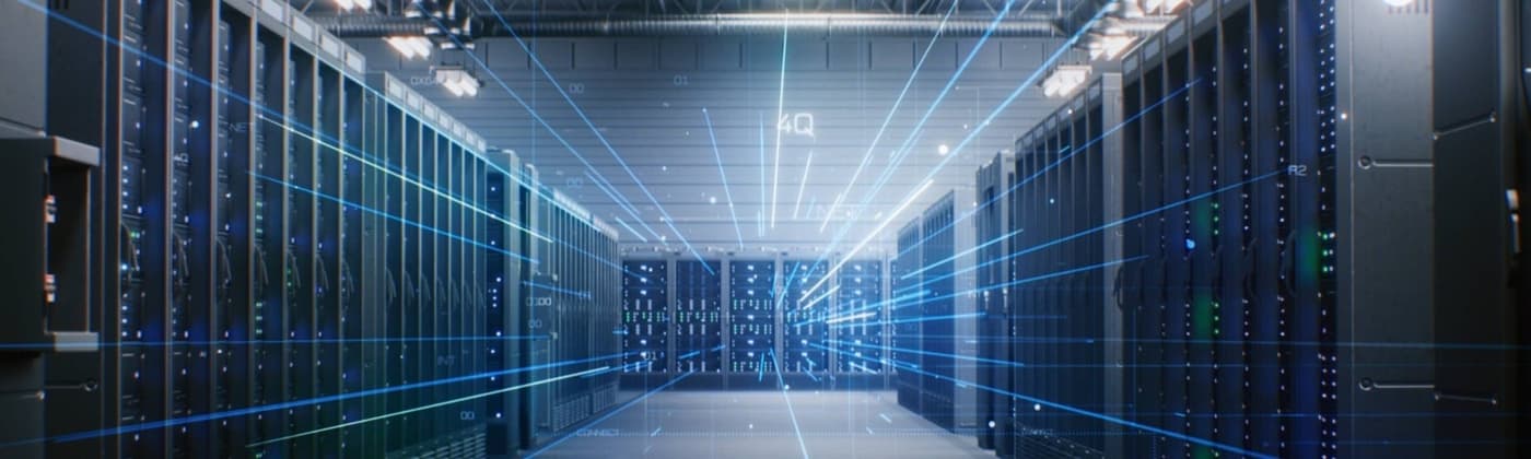 High-density AI data center equipment operating with advanced cooling and power infrastructure systems
