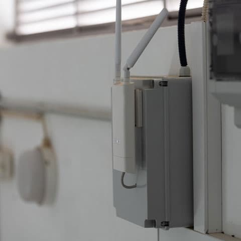 Weatherproof electrical box with cables and conduit