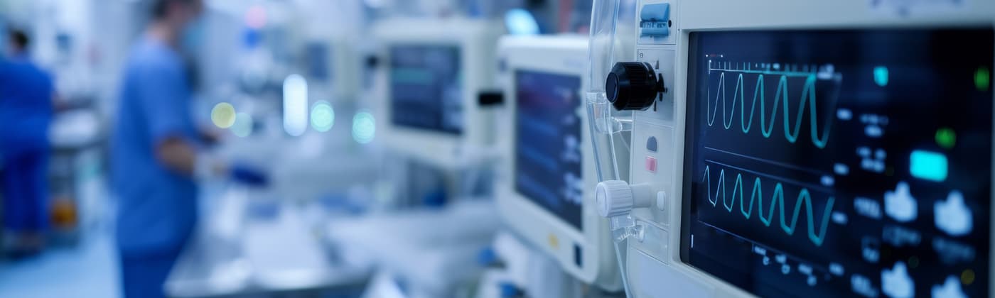 Medical monitoring equipment in a hospital setting