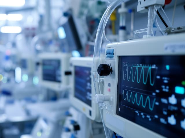Medical monitoring equipment in a hospital setting