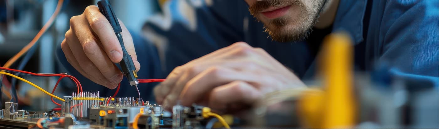 Engineer testing an electrical product for North American certification