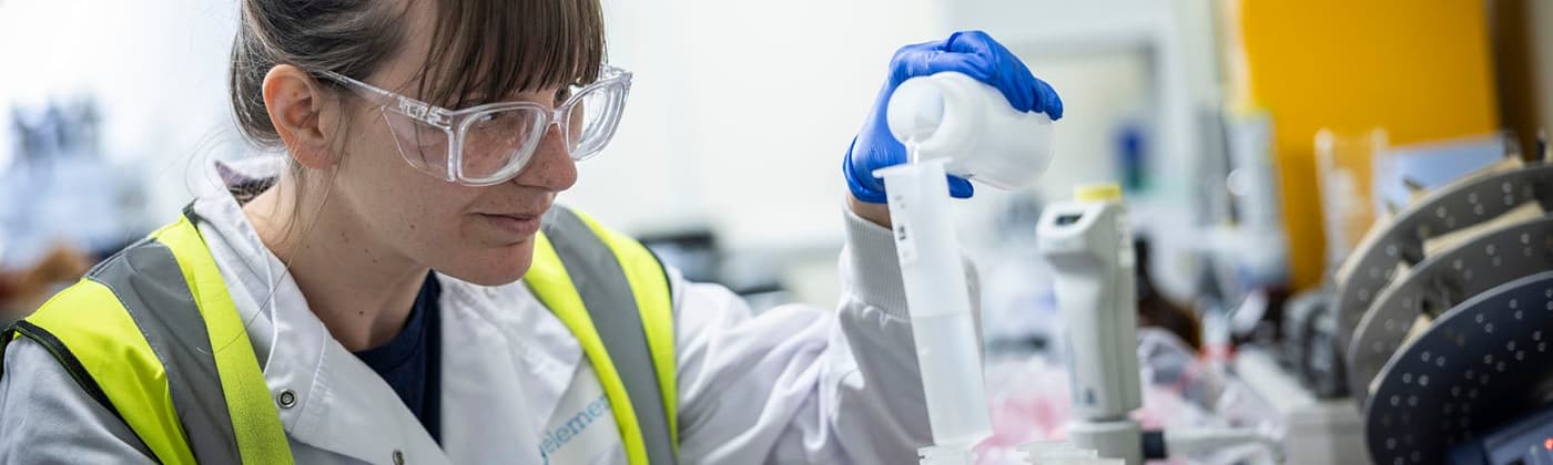 Chemist performs test preparation for PFAS sample