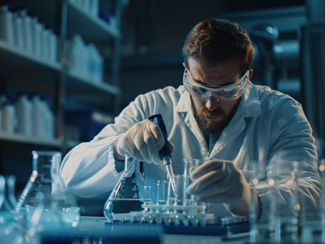 Expert conducting GMP Lot Release Testing