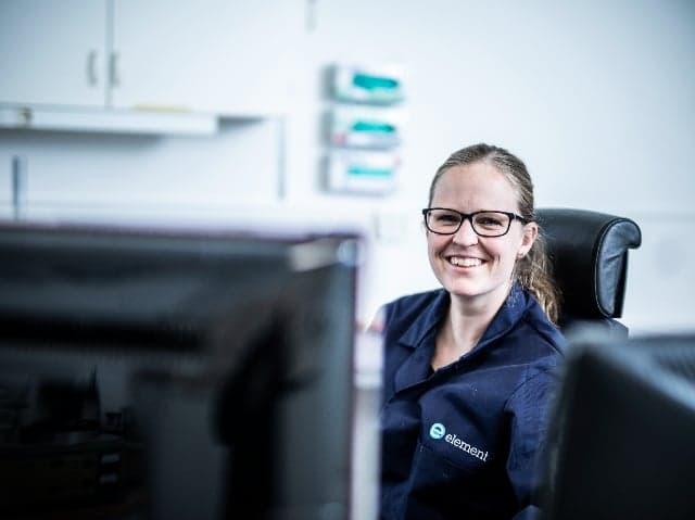 Woman in testing laboratory