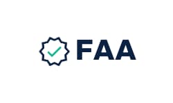 Check mark next to the word FAA