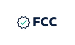 Check mark next to the word FCC