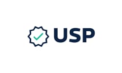 Check mark next to the word USP