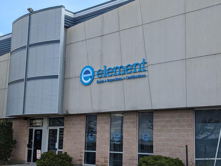Entrance to Element Materials Technology Boucherville Laboratory