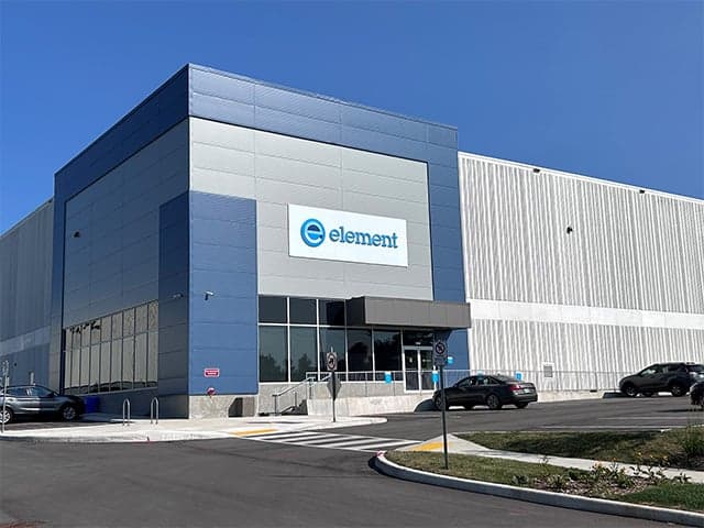 Exterior view of Element Toronto Oakville Fire Testing & Building Science Laboratory