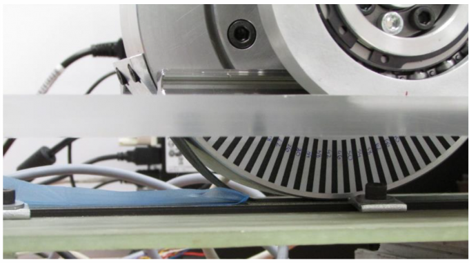 A close-up of a laboratory single-disk refiner fitted with a novel refiner plat